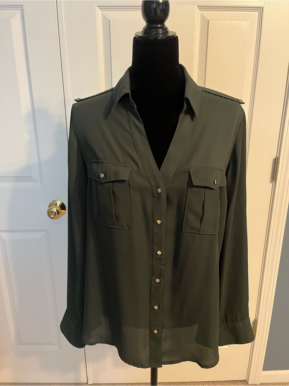 Express Portofino Slim Dark Green Shirt size large